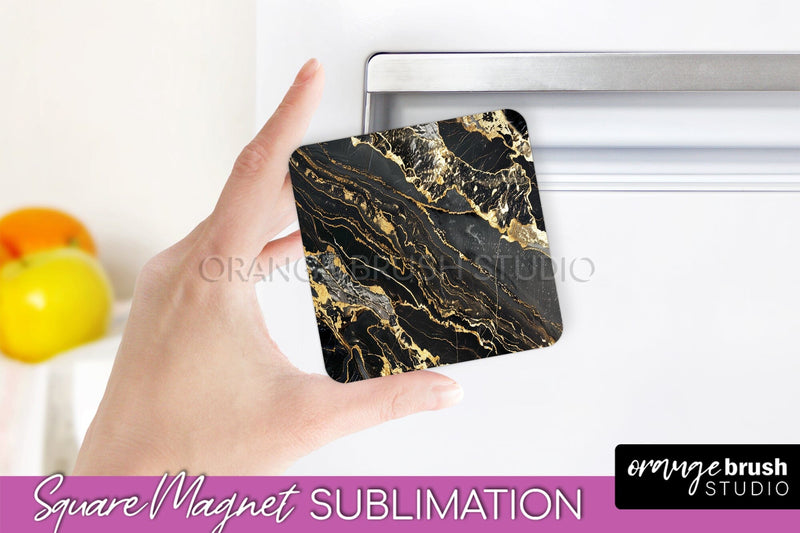 Marble Magnet Sublimation - Add Your Text Magnet Background Sublimation OrangeBrushStudio 
