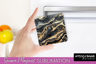 Marble Magnet Sublimation - Add Your Text Magnet Background Sublimation OrangeBrushStudio 