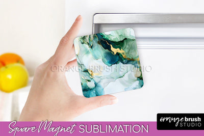Marble Magnet Sublimation - Add Your Text Magnet Background Sublimation OrangeBrushStudio 