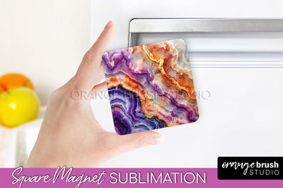 Marble Magnet Sublimation - Add Your Text Magnet Background Sublimation OrangeBrushStudio 
