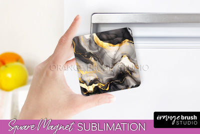 Marble Magnet Sublimation - Add Your Text Magnet Background Sublimation OrangeBrushStudio 
