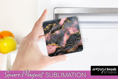 Marble Magnet Sublimation - Add Your Text Magnet Background Sublimation OrangeBrushStudio 