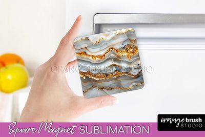 Marble Magnet Sublimation - Add Your Text Magnet Background Sublimation OrangeBrushStudio 