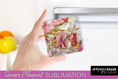 Marble Magnet Sublimation - Add Your Text Magnet Background Sublimation OrangeBrushStudio 