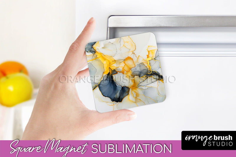 Marble Magnet Sublimation - Add Your Text Magnet Background Sublimation OrangeBrushStudio 