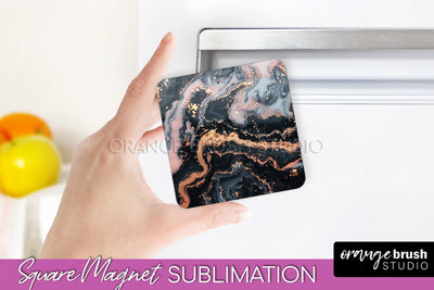 Marble Magnet Sublimation - Add Your Text Magnet Background Sublimation OrangeBrushStudio 