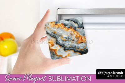 Marble Magnet Sublimation - Add Your Text Magnet Background Sublimation OrangeBrushStudio 