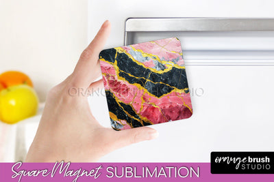 Marble Magnet Sublimation - Add Your Text Magnet Background Sublimation OrangeBrushStudio 