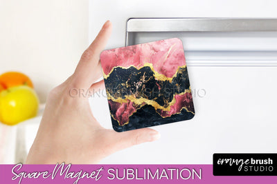 Marble Magnet Sublimation - Add Your Text Magnet Background Sublimation OrangeBrushStudio 