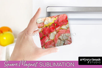 Marble Magnet Sublimation - Add Your Text Magnet Background Sublimation OrangeBrushStudio 