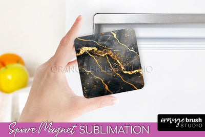 Marble Magnet Sublimation - Add Your Text Magnet Background Sublimation OrangeBrushStudio 