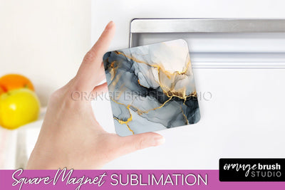 Marble Magnet Sublimation - Add Your Text Magnet Background Sublimation OrangeBrushStudio 