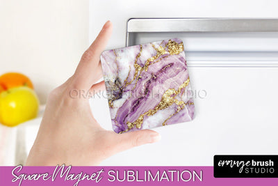Marble Magnet Sublimation - Add Your Text Magnet Background Sublimation OrangeBrushStudio 