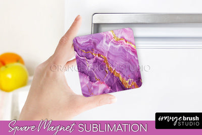 Marble Magnet Sublimation - Add Your Text Magnet Background Sublimation OrangeBrushStudio 