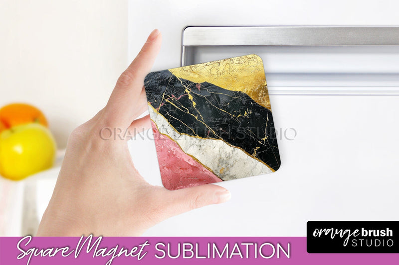 Marble Magnet Sublimation - Add Your Text Magnet Background Sublimation OrangeBrushStudio 