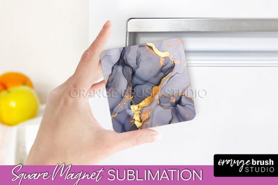 Marble Magnet Sublimation - Add Your Text Magnet Background Sublimation OrangeBrushStudio 