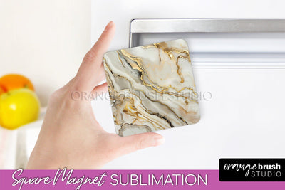 Marble Magnet Sublimation - Add Your Text Magnet Background Sublimation OrangeBrushStudio 