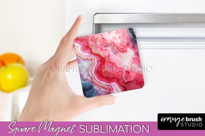 Marble Magnet Sublimation - Add Your Text Magnet Background Sublimation OrangeBrushStudio 