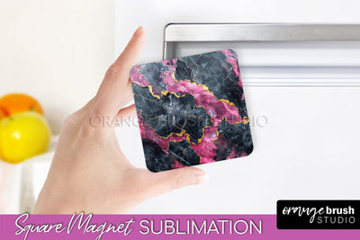 Marble Magnet Sublimation - Add Your Text Magnet Background Sublimation OrangeBrushStudio 