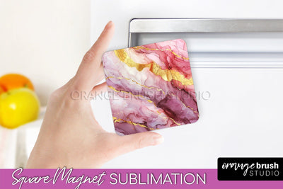Marble Magnet Sublimation - Add Your Text Magnet Background Sublimation OrangeBrushStudio 