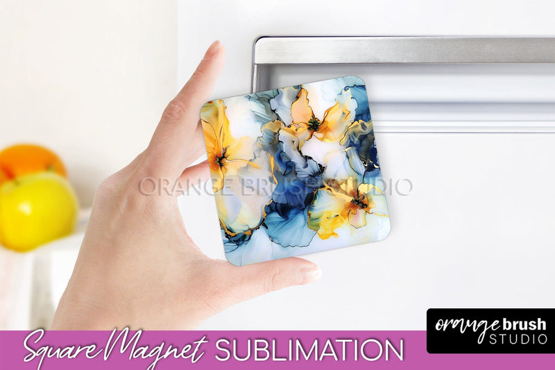 Marble Magnet Sublimation - Add Your Text Magnet Background Sublimation OrangeBrushStudio 