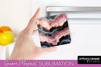 Marble Magnet Sublimation - Add Your Text Magnet Background Sublimation OrangeBrushStudio 