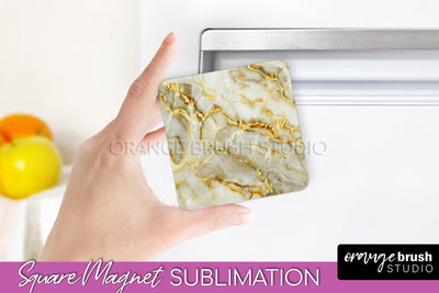 Marble Magnet Sublimation - Add Your Text Magnet Background Sublimation OrangeBrushStudio 