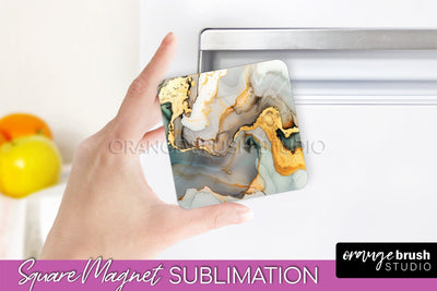 Marble Magnet Sublimation - Add Your Text Magnet Background Sublimation OrangeBrushStudio 