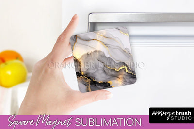 Marble Magnet Sublimation - Add Your Text Magnet Background Sublimation OrangeBrushStudio 