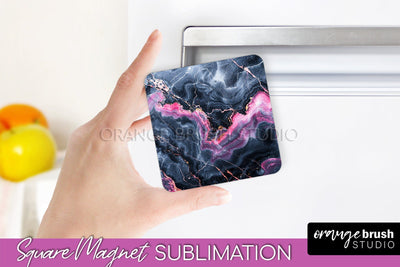 Marble Magnet Sublimation - Add Your Text Magnet Background Sublimation OrangeBrushStudio 