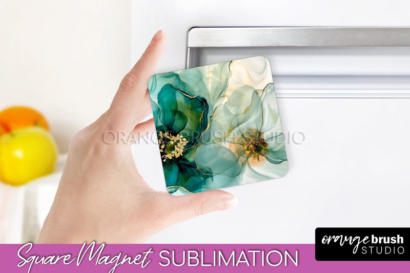Marble Magnet Sublimation - Add Your Text Magnet Background Sublimation OrangeBrushStudio 