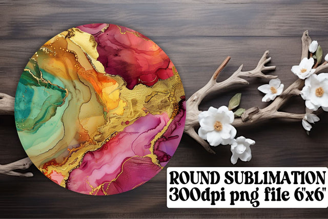 Marble Majesty Sublimation Circle Ornaments & Keychain Mix Sublimation afrosvg 