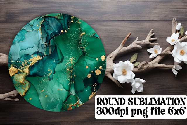 Marble Majesty Sublimation Coasters & Keychain Ensemble - Circle Ornaments Sublimation afrosvg 