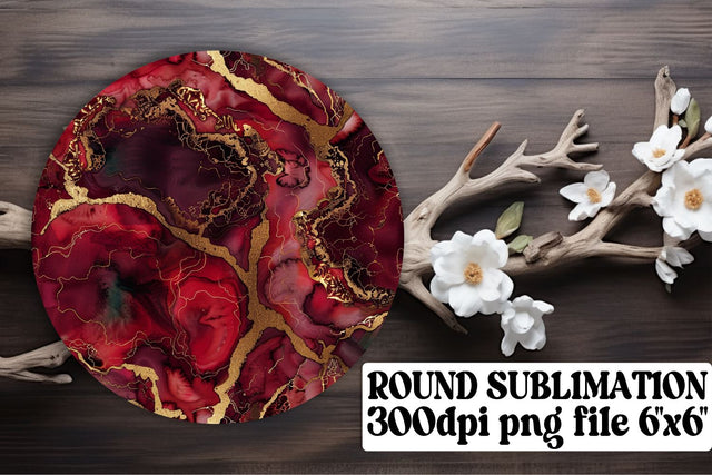 Marble Marvel Sublimation Circle Ornaments & Keychain Assortment Sublimation afrosvg 