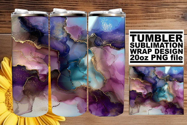 Marble Marvel Tumbler Wrap - Sublimation 20oz Sublimation afrosvg 