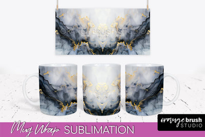 Marble Mug Wrap - 3D Marble Texture Mug Sublimation Design Sublimation OrangeBrushStudio 
