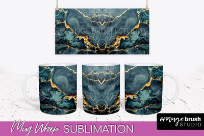 Marble Mug Wrap - 3D Marble Texture Mug Sublimation Design Sublimation OrangeBrushStudio 