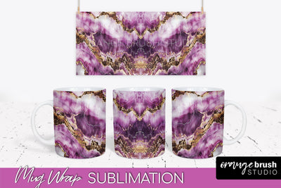 Marble Mug Wrap - 3D Marble Texture Mug Sublimation Design Sublimation OrangeBrushStudio 