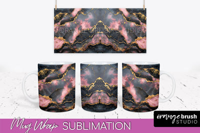 Marble Mug Wrap - 3D Marble Texture Mug Sublimation Design Sublimation OrangeBrushStudio 