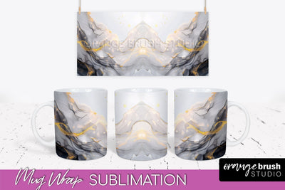 Marble Mug Wrap - 3D Marble Texture Mug Sublimation Design Sublimation OrangeBrushStudio 