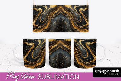 Marble Mug Wrap - 3D Marble Texture Mug Sublimation Design Sublimation OrangeBrushStudio 