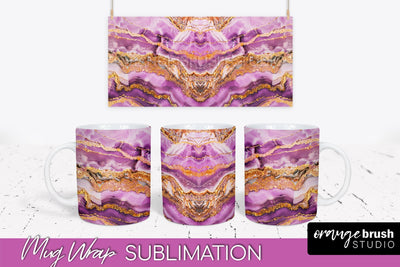 Marble Mug Wrap - 3D Marble Texture Mug Sublimation Design Sublimation OrangeBrushStudio 