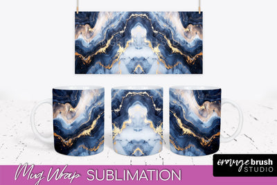 Marble Mug Wrap - 3D Marble Texture Mug Sublimation Design Sublimation OrangeBrushStudio 