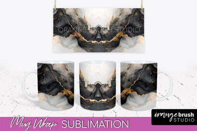 Marble Mug Wrap - 3D Marble Texture Mug Sublimation Design Sublimation OrangeBrushStudio 