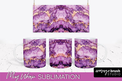 Marble Mug Wrap - 3D Marble Texture Mug Sublimation Design Sublimation OrangeBrushStudio 