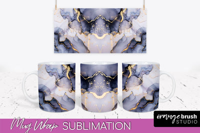 Marble Mug Wrap - 3D Marble Texture Mug Sublimation Design Sublimation OrangeBrushStudio 