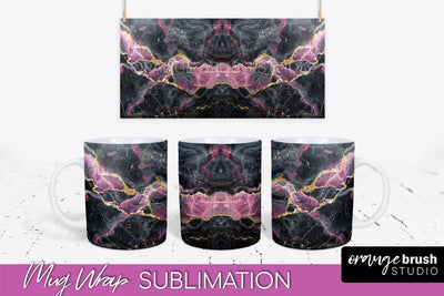 Marble Mug Wrap - 3D Marble Texture Mug Sublimation Design Sublimation OrangeBrushStudio 