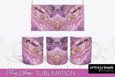 Marble Mug Wrap - 3D Marble Texture Mug Sublimation Design Sublimation OrangeBrushStudio 
