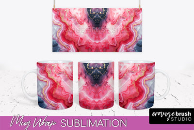 Marble Mug Wrap - 3D Marble Texture Mug Sublimation Design Sublimation OrangeBrushStudio 