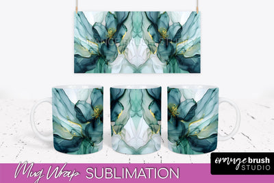 Marble Mug Wrap - 3D Marble Texture Mug Sublimation Design Sublimation OrangeBrushStudio 